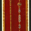 St. Edward's staff and the sceptre with dove.