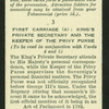 First carriage (A):  King's private secretary and the Keeper of the Privy Purse.