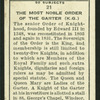 The Order of the Garter.