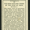 The Order of the Star of India.
