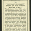 The Order of the British Empire.