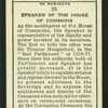 Speaker of the House of Commons.