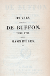 Half Title page, v. 17 Œuvres complètes de Buffon. Tome XVII.  Mammifères. (4)