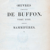 Half title page, v. 18 Œuvres complètes de Buffon. Tome XVIII. Mammifères. (5)