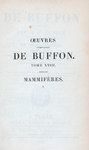 Half title page, v. 18 Œuvres complètes de Buffon. Tome XVIII. Mammifères. (5)