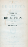Half title page, v. 19 Œuvres complètes de Buffon. Tome XIX. Oiseaux. (1)