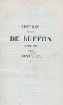 Half title page, v. 20 Œuvres complètes de Buffon. Tome XX. Oiseaux. (2)