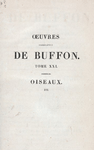 [Half title page, v. 21] Oeuvres complètes de Buffon. Tome XXI. Oiseaux. (3)