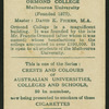 Ormond College.
