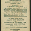 Presbyterian Ladies' College.