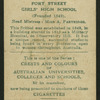 Fort Street Girls' High School.