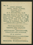 Fort Street Boys' High School.