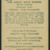 The Girls' High School.