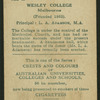 Wesley College.