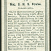 Major G.H.S. Fowke.