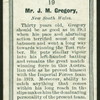 Mr. J.M. Gregory.
