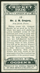 Mr. J.M. Gregory.