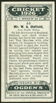 Mr. W.A. Oldfield.
