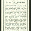 Mr. A. P. F. Chapman (Kent).