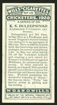 K. S. Duleepsinhji (Cambridge University and Sussex).