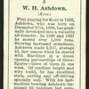 W. H. Ashdown. (Kent.).