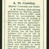 A. M. Crawley. (Oxford University and Kent.).