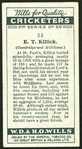 E. T. Killick. (Cambridge and Middlesex.).