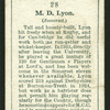 M. D. Lyon. (Somerset.).