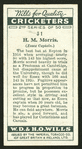 H. M. Morris. (Essex Captain.).