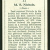 M. S. Nichols. (Essex.).
