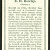 E.H. Bowley.
