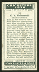 C.V. Grimmett.