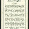 Arthur Staples.