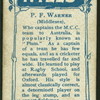 P.F. Warner.