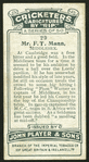 Mr. F.T. Mann.