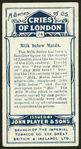 Milk below maids.
