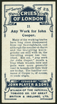 Any work for John Cooper.