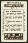 King of Montengegro.