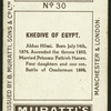 Khedive of Egypt.