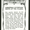 Christmas entertainments at the Palace.