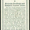 Riverside dwellings and sampans, China.