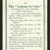 The labour [labor] in vain.