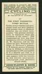 The first pneumatic-tyred bicycle.