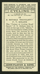 A notable tricyclist - F.T. Bidlake.