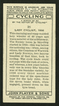 Lady cyclist, 1896.