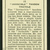 Invincible tandem bicycle.