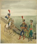 France (Holland). 11-e huzaren - vormeliijk Hollandsch 2-e Compagnie d'élite, ritmeester, trompetter. (1812)