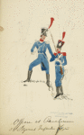 France (Nederlanden). Officier et Carabinier, 33 Reg. Infanterie Léger. (1812)