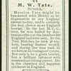 M.W. Tate.