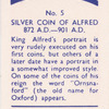 Silver coin of Alfred, 872 AD - 901 AD.